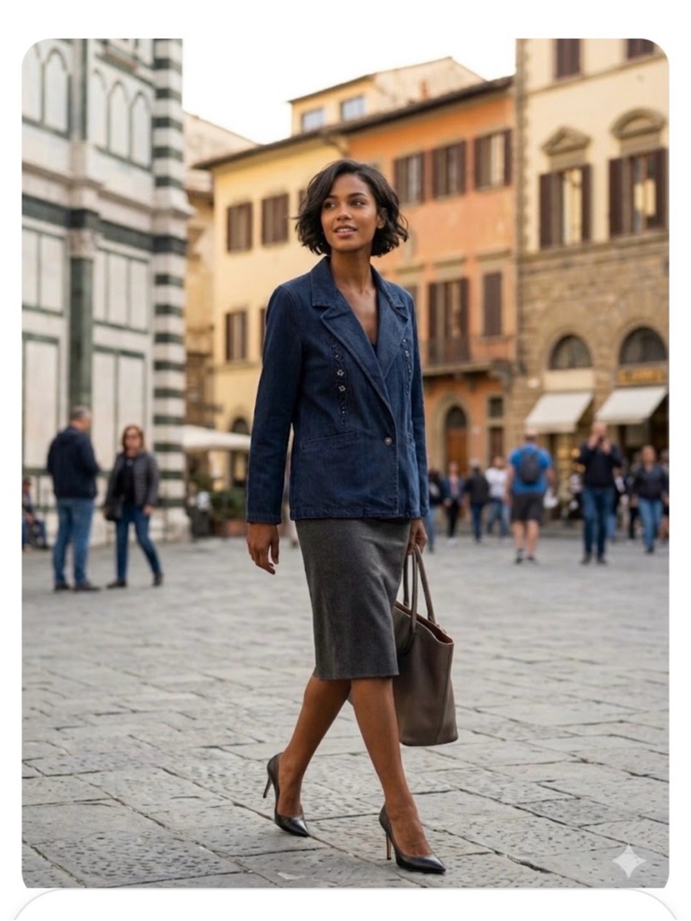 Bianca Maria Caselli Embroidered Denim Jacket - Made in Italy
